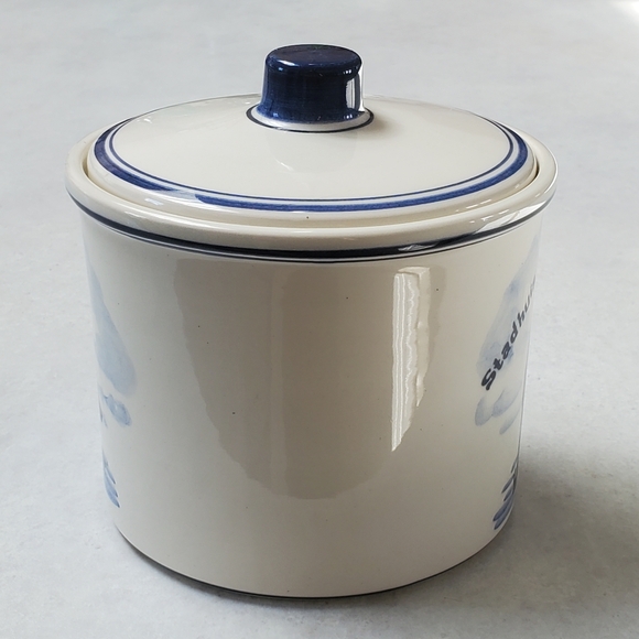 Vintage Delft Blue Handpainted Crock Jar with Lid Holland Signed Crown Gouda - Picture 3 of 12